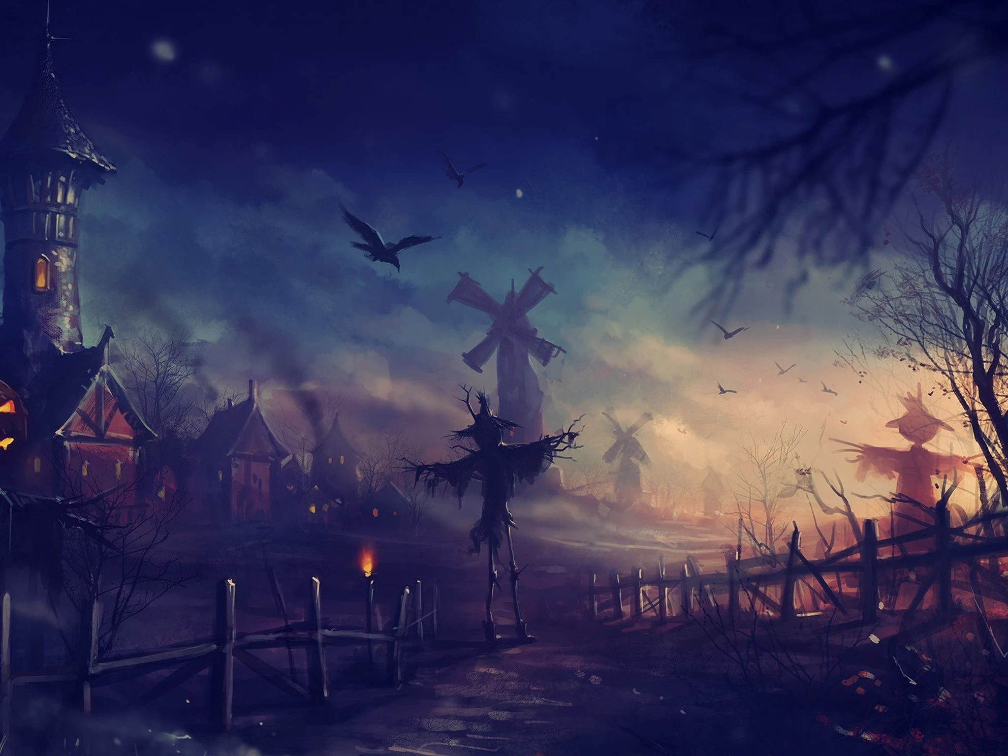 Castillo Gótico entre Niebla Púrpura
