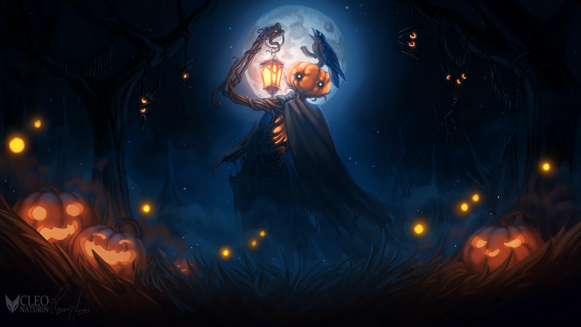 Calabazas Encantadas en Bosque Sombrío (FullHD)