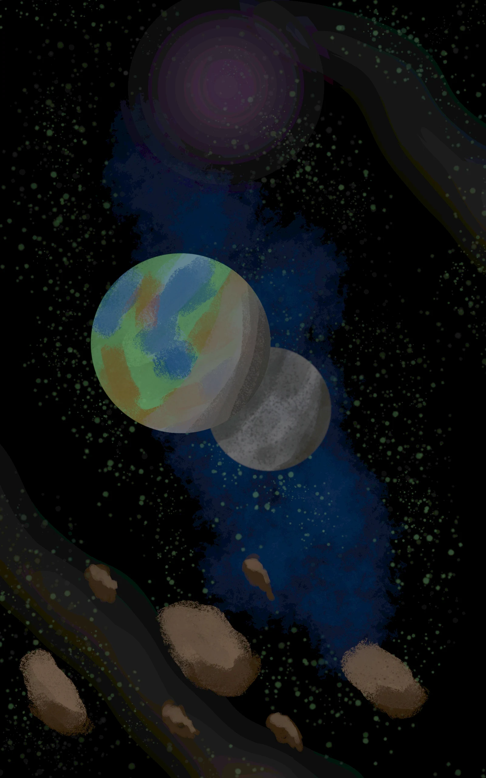 Estación Espacial Modular en Órbita Lunar (Tablet 2.5K)