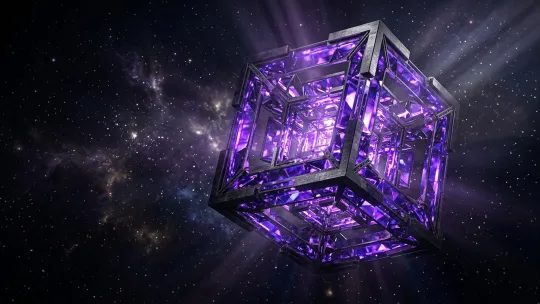Hipercubo Fractal de Amatista en 4K
