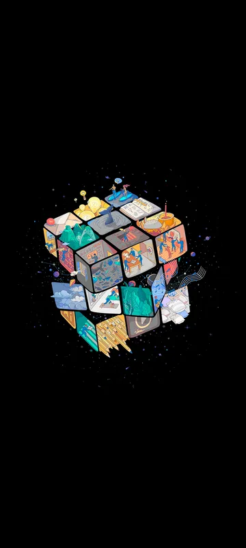 Geometría Fluida de Cristal Esmeralda (FHD+ Smartphone)