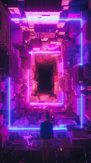 Autopista Futurista y Rastro de Luces (2K Móvil)
