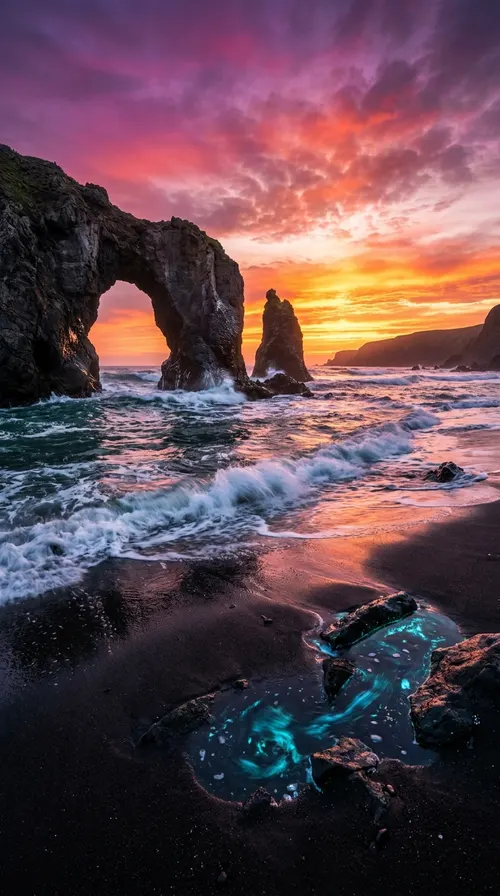 Atardecer en Playa Volcánica