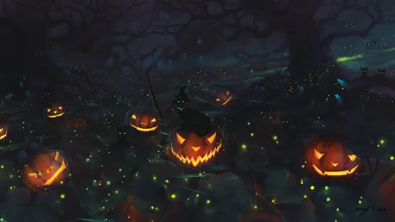 Calabaza Neón Ciberpunk en 4K (4K Ultra HD)