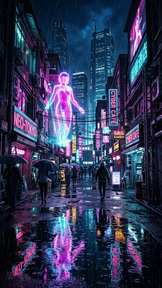 Callejón Neo-Tokyo Bajo la Lluvia